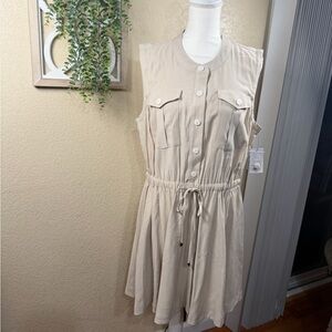 Nine West Cream Sleeveless Mini Dress
